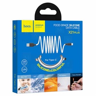 Кабель USB - Type-C Hoco X21 Plus (3A, силикон, термостойкий