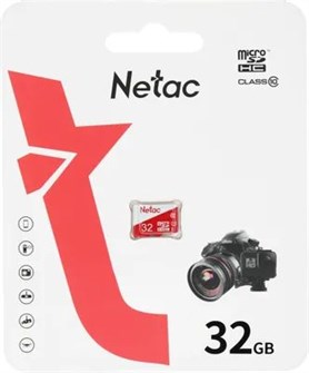Карта памяти MicroSDHC 32GB Class 10 Netac P500 Eco без адап